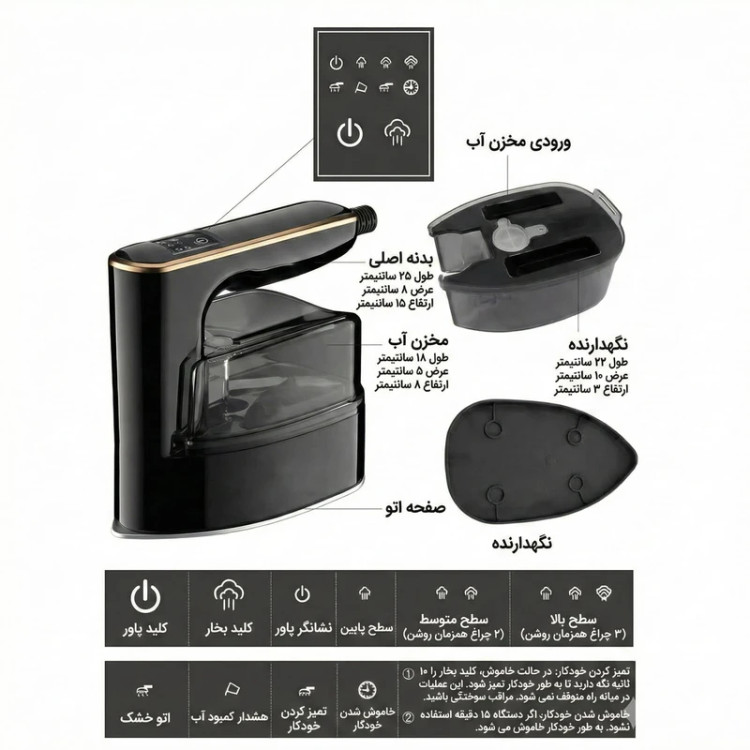 اتو مسافرتی و بخارگر دستی نیولند مدل NL-2991BL